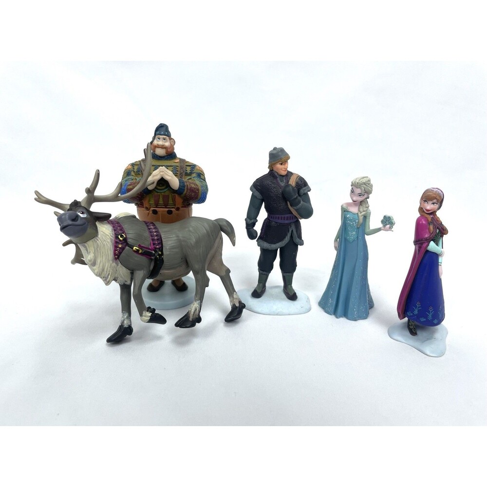 Disney Frozen Figures Cake Toppers Anna‎ Elsa Sven Kristoff Oaken Set 4